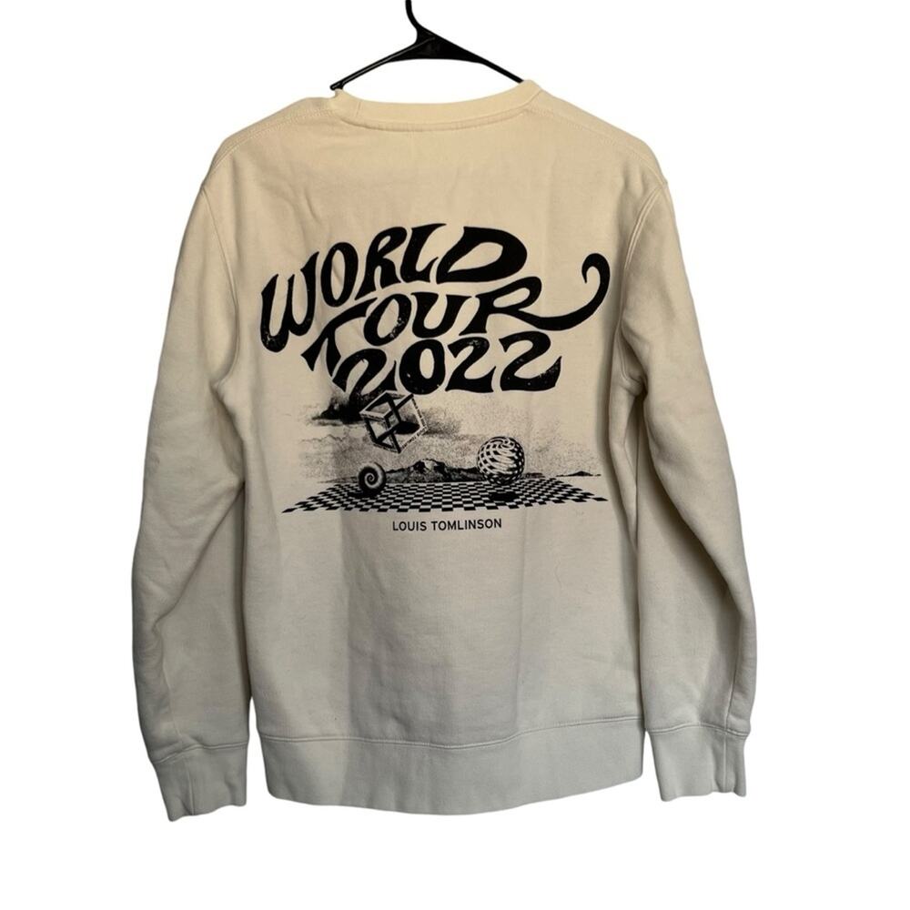 Louis Tomlinson World Tour 2022 Cream Crewneck Concert Merch Sweatshirt Size S